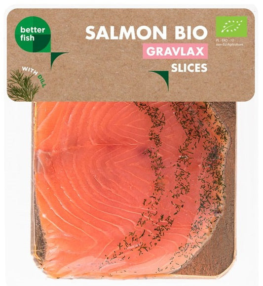 Łosoś Atlantycki Plastry Gravlax z Koprem BIO 100 g